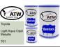Preview: Toyota, Light Aqua Opal Metallic, 761: 500ml Lackdose + 500ml Klarlack + 250ml Härter - Set, von ATW Autoteile West.